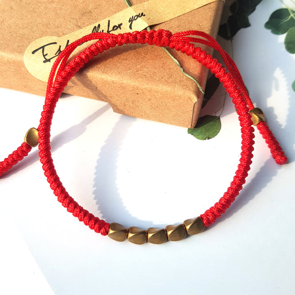Red Couple Lucky Handmade Knots Thread Bracelet Tibetan Woven Amulet Braided Cord Bracelets & Bangles For Women Men