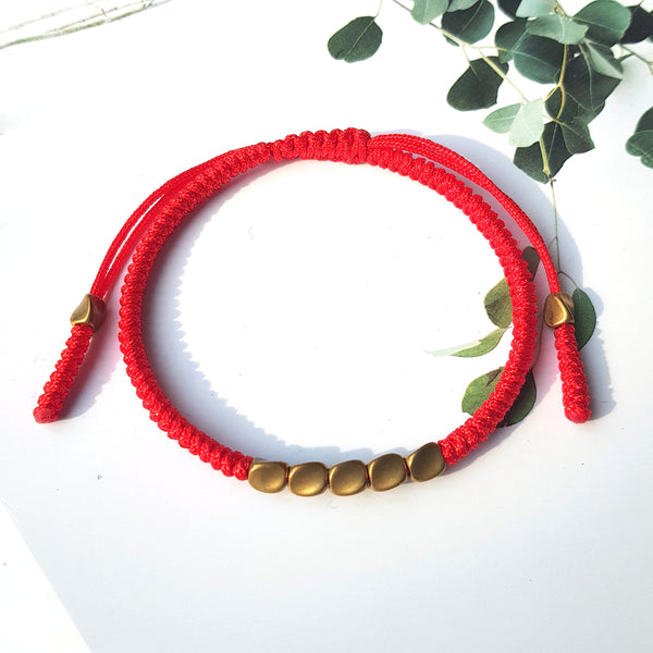 Red Couple Lucky Handmade Knots Thread Bracelet Tibetan Woven Amulet Braided Cord Bracelets & Bangles For Women Men