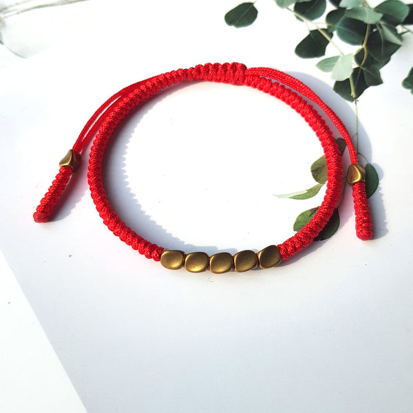 Red Couple Lucky Handmade Knots Thread Bracelet Tibetan Woven Amulet Braided Cord Bracelets & Bangles For Women Men