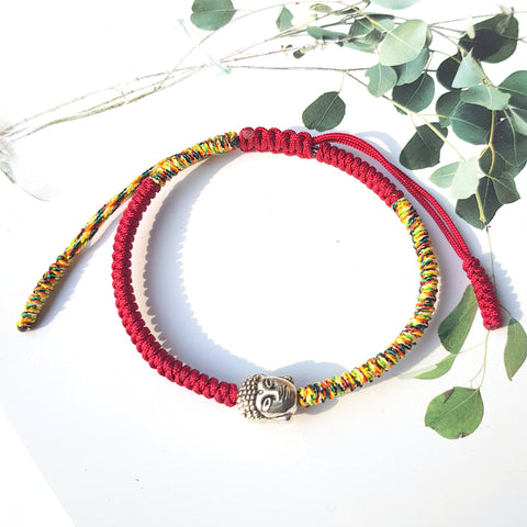 Red Couple Lucky Handmade Knots Thread Bracelet Tibetan Woven Amulet Braided Cord Bracelets & Bangles For Women Men