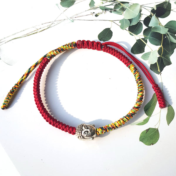 Red Couple Lucky Handmade Knots Thread Bracelet Tibetan Woven Amulet Braided Cord Bracelets & Bangles For Women Men