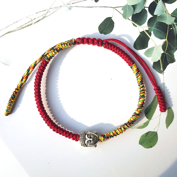Red Couple Lucky Handmade Knots Thread Bracelet Tibetan Woven Amulet Braided Cord Bracelets & Bangles For Women Men