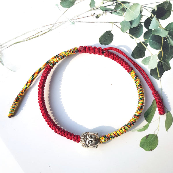 Red Couple Lucky Handmade Knots Thread Bracelet Tibetan Woven Amulet Braided Cord Bracelets & Bangles For Women Men