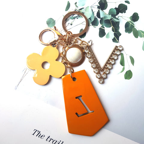 Bag Jewelry Horn Horn Accessories for Bags with Trendy Design and Luxury Unique Flower Orange