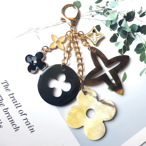 Bag Jewelry Horn Horn Accessories for Bags with Trendy Design and Luxury Unique Flower Natural