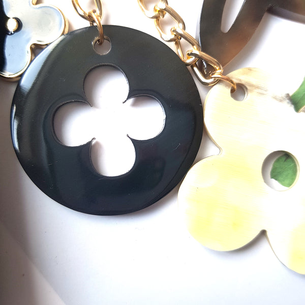 Bag Jewelry Horn Horn Accessories for Bags with Trendy Design and Luxury Unique Flower Natural