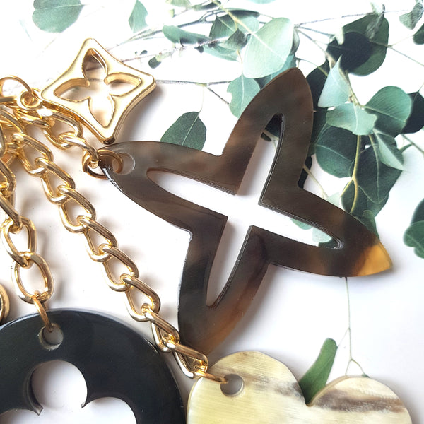Bag Jewelry Horn Horn Accessories for Bags with Trendy Design and Luxury Unique Flower Natural