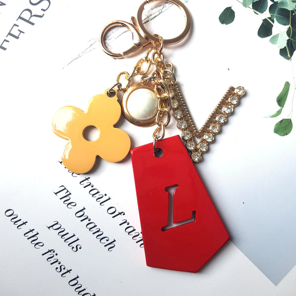 Bag Jewelry Horn Horn Accessories for Bags with Trendy Design and Luxury Unique Flower Red