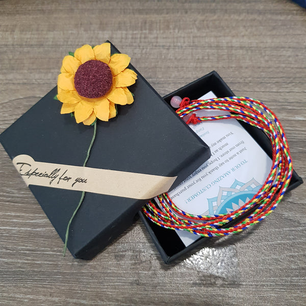 Pack 5! Original Mix Multicolor Tibetan Handmade Bracelet for Men and Women Gift Box Friendship and Couple String Thread Amulet Lucky and Peace Handmade