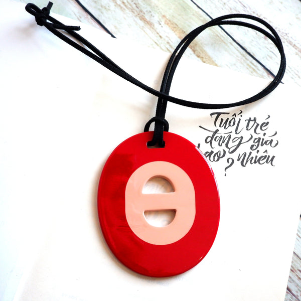 Handmade Natural Horn and Lacquer Red and Nude Luxury and Unique
