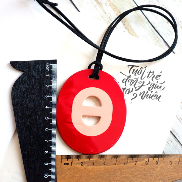 Handmade Natural Horn and Lacquer Red and Nude Luxury and Unique