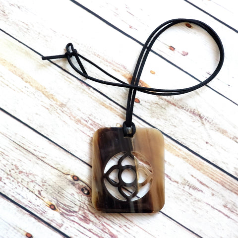 Handmade Natural Horn and Lacquer Light Brown Square Luxury and Unique