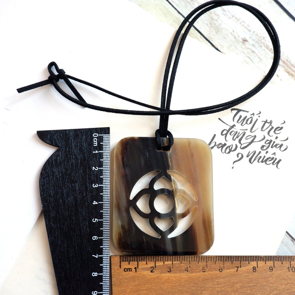 Handmade Natural Horn and Lacquer Light Brown Square Luxury and Unique