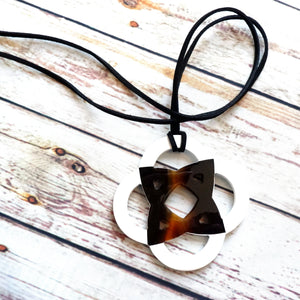 Handmade Natural Horn and Lacquer Black and White Luxury and Unique