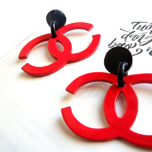 Buffalo Horn Disc Earrings Jewelry Handcraft Boho and Ethnic Earrings X-shaped Scarlet