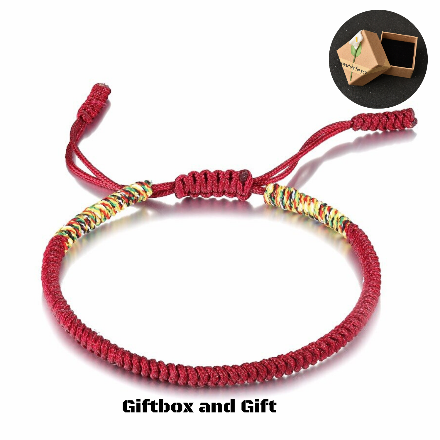Red Couple Lucky Handmade Knots Thread Bracelet Tibetan Woven Amulet Braided Cord Bracelets & Bangles For Women Men