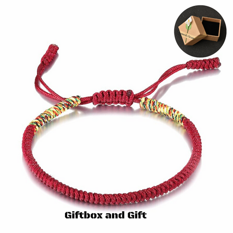 Red Couple Lucky Handmade Knots Thread Bracelet Tibetan Woven Amulet Braided Cord Bracelets & Bangles For Women Men