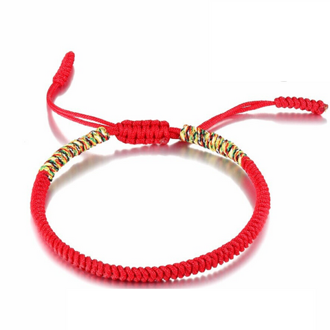 Red Couple Lucky Handmade Knots Thread Bracelet Tibetan Woven Amulet Braided Cord Bracelets & Bangles For Women Men