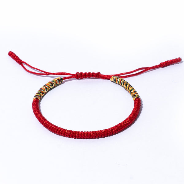 Red Couple Lucky Handmade Knots Thread Bracelet Tibetan Woven Amulet Braided Cord Bracelets & Bangles For Women Men
