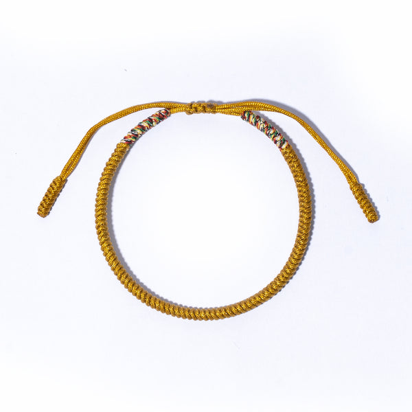 Yellow Couple Lucky Handmade Knots Thread Bracelet Tibetan Woven Amulet Braided Cord Bracelets & Bangles For Women Men