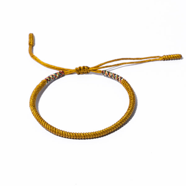 Yellow Couple Lucky Handmade Knots Thread Bracelet Tibetan Woven Amulet Braided Cord Bracelets & Bangles For Women Men