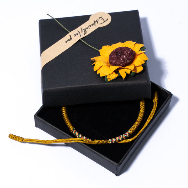 Yellow Couple Lucky Handmade Knots Thread Bracelet Tibetan Woven Amulet Braided Cord Bracelets & Bangles For Women Men
