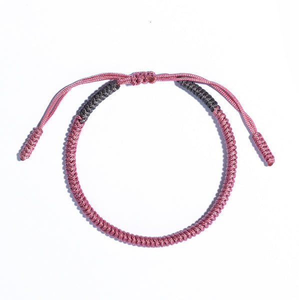 Pink Couple Lucky Handmade Knots Thread Bracelet Tibetan Woven Amulet Braided Cord Bracelets & Bangles For Women Men