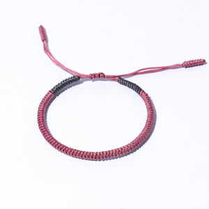 Pink Couple Lucky Handmade Knots Thread Bracelet Tibetan Woven Amulet Braided Cord Bracelets & Bangles For Women Men