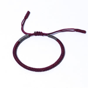 Dark Purple Couple Lucky Handmade Knots Thread Bracelet Tibetan Woven Amulet Braided Cord Bracelets & Bangles For Women Men