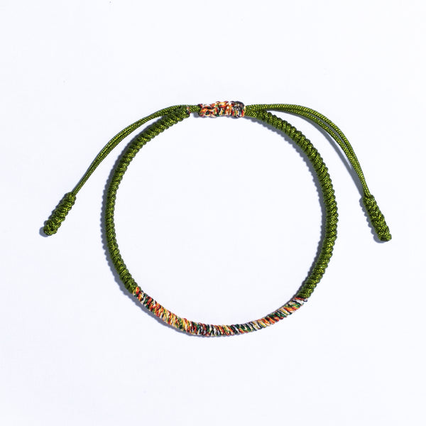 Green Couple Lucky Handmade Knots Thread Bracelet Tibetan Woven Amulet Braided Cord Bracelets & Bangles For Women Men