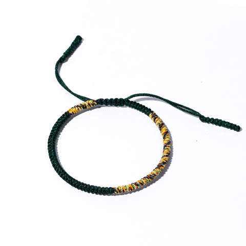 Dark Green Couple Lucky Handmade Knots Thread Bracelet Tibetan Woven Amulet Braided Cord Bracelets & Bangles For Women Men
