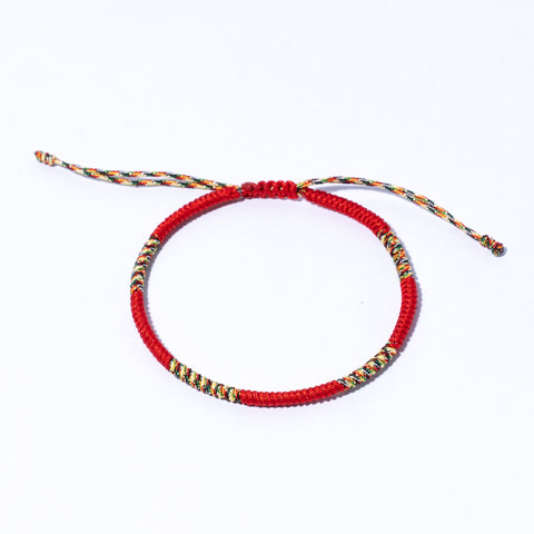 Red Couple Lucky Handmade Knots Thread Bracelet Tibetan Woven Amulet Braided Cord Bracelets & Bangles For Women Men