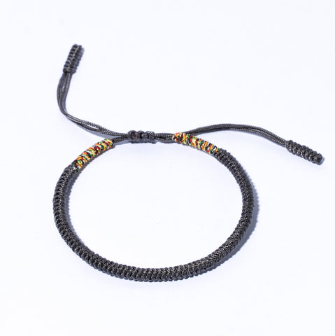 Grey Couple Lucky Handmade Knots Thread Bracelet Tibetan Woven Amulet Braided Cord Bracelets & Bangles For Women Men