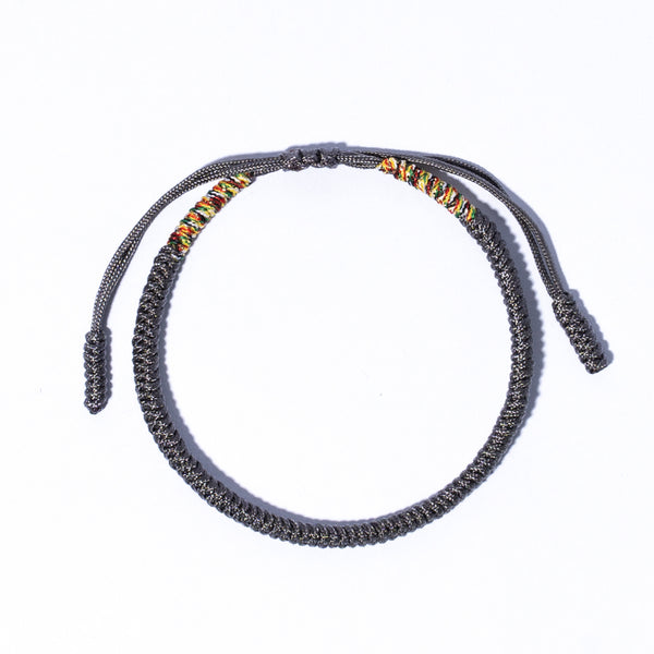 Grey Couple Lucky Handmade Knots Thread Bracelet Tibetan Woven Amulet Braided Cord Bracelets & Bangles For Women Men