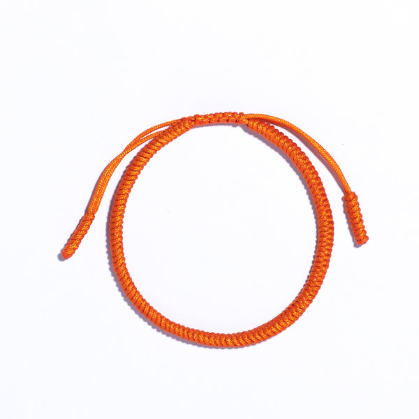 Orange Couple Lucky Handmade Knots Thread Bracelet Tibetan Woven Amulet Braided Cord Bracelets & Bangles For Women Men