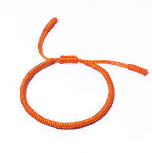 Orange Couple Lucky Handmade Knots Thread Bracelet Tibetan Woven Amulet Braided Cord Bracelets & Bangles For Women Men