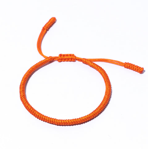 Orange Couple Lucky Handmade Knots Thread Bracelet Tibetan Woven Amulet Braided Cord Bracelets & Bangles For Women Men