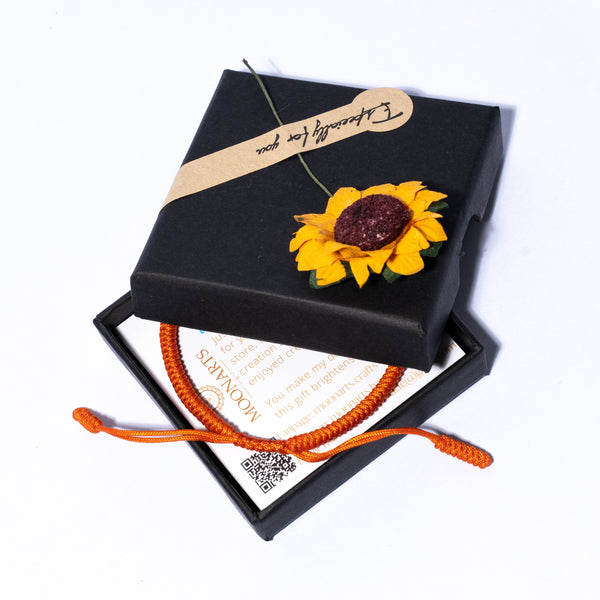 Orange Couple Lucky Handmade Knots Thread Bracelet Tibetan Woven Amulet Braided Cord Bracelets & Bangles For Women Men