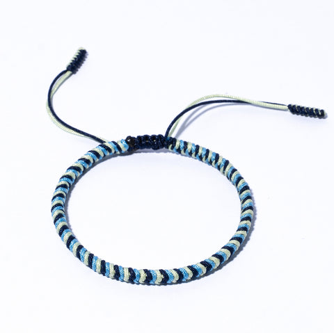 Mix Blue Couple Lucky Handmade Knots Thread Bracelet Tibetan Woven Amulet Braided Cord Bracelets & Bangles For Women Men