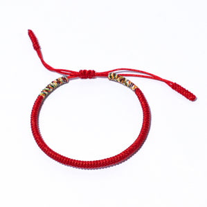 Red Couple Lucky Handmade Knots Thread Bracelet Tibetan Woven Amulet Braided Cord Bracelets & Bangles For Women Men