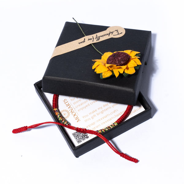 Red Couple Lucky Handmade Knots Thread Bracelet Tibetan Woven Amulet Braided Cord Bracelets & Bangles For Women Men