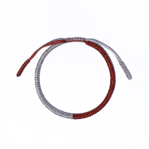 Mix Red and Grey Couple Lucky Handmade Knots Thread Bracelet Tibetan Woven Amulet Braided Cord Bracelets & Bangles For Women Men