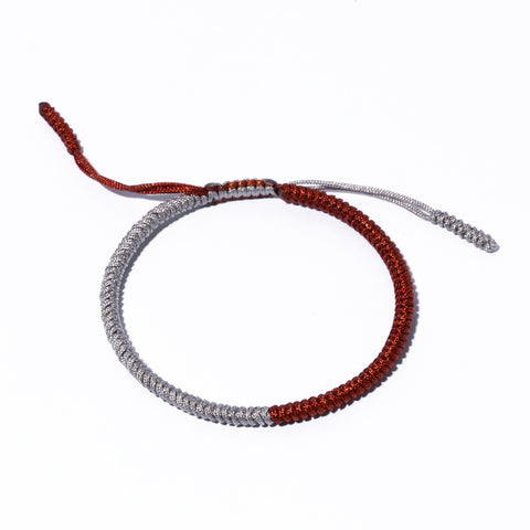 Mix Red and Grey Couple Lucky Handmade Knots Thread Bracelet Tibetan Woven Amulet Braided Cord Bracelets & Bangles For Women Men
