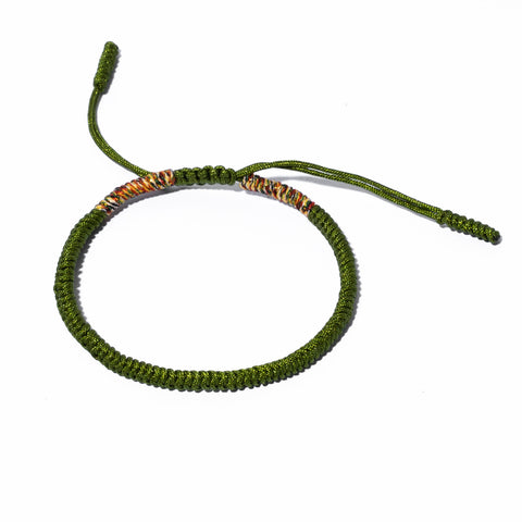 Green Couple Lucky Handmade Knots Thread Bracelet Tibetan Woven Amulet Braided Cord Bracelets & Bangles For Women Men