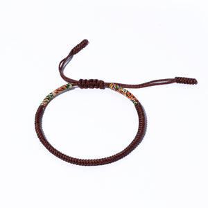 Brown Couple Lucky Handmade Knots Thread Bracelet Tibetan Woven Amulet Braided Cord Bracelets & Bangles For Women Men