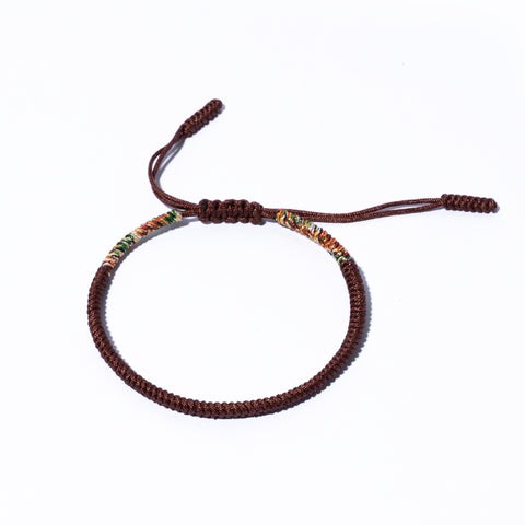 Brown Couple Lucky Handmade Knots Thread Bracelet Tibetan Woven Amulet Braided Cord Bracelets & Bangles For Women Men