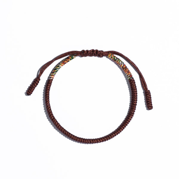 Brown Couple Lucky Handmade Knots Thread Bracelet Tibetan Woven Amulet Braided Cord Bracelets & Bangles For Women Men