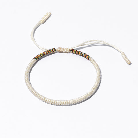 White Couple Lucky Handmade Knots Thread Bracelet Tibetan Woven Amulet Braided Cord Bracelets & Bangles For Women Men