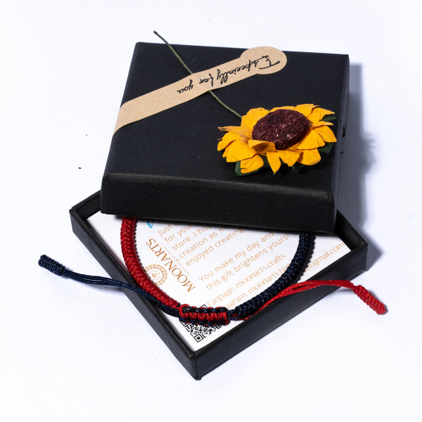 Mix Black and Red Couple Lucky Handmade Knots Thread Bracelet Tibetan Woven Amulet Braided Cord Bracelets & Bangles For Women Men