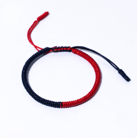 Mix Black and Red Couple Lucky Handmade Knots Thread Bracelet Tibetan Woven Amulet Braided Cord Bracelets & Bangles For Women Men